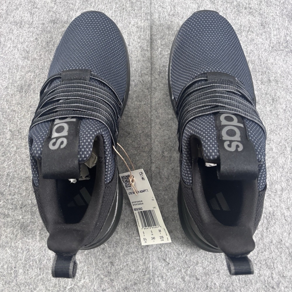 adidas Lite Racer Adapt 7.0 Kids Black Slip On Sneakers Size 5.5Y IE6382 New - Picture 2 of 9